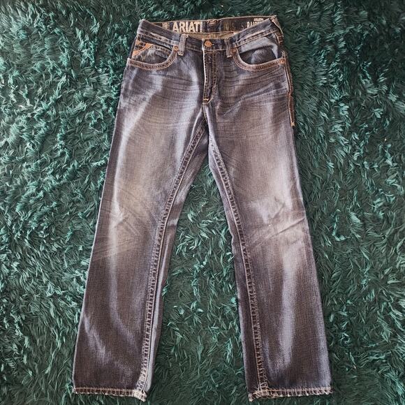Ariat Other - Ariat Men’s Straight Leg Jeans Blue Distressed Western Denim Size 32x32